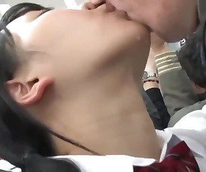 Japanese student subway kiss A